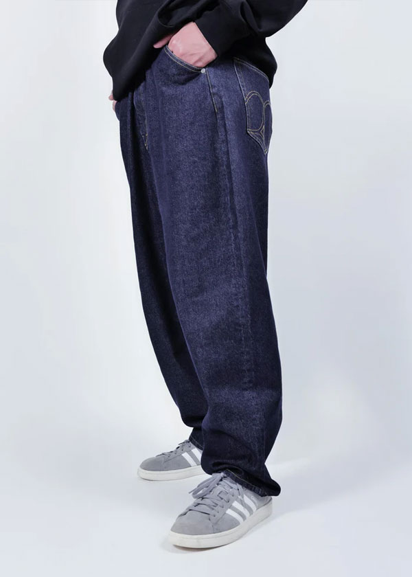 APPLEBUM アップルバム “Selena” Wide Tapered Denim Pants (One Wash) メンズ パンツ デニムパンツ ワイドシルエット atfpts