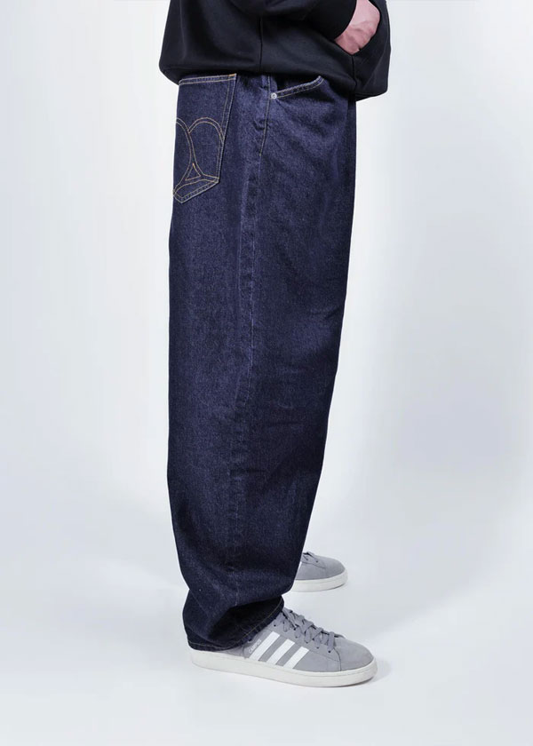 APPLEBUM アップルバム “Selena” Wide Tapered Denim Pants (One Wash) メンズ パンツ デニムパンツ ワイドシルエット atfpts