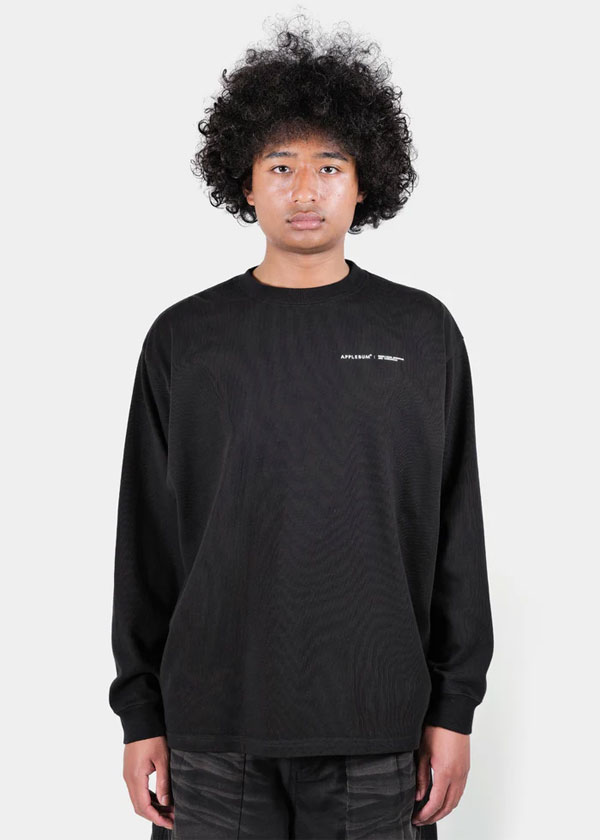 APPLEBUM アップルバム Logo L/S T-shirt -BLACK- 12oz メンズ Tシャツ 長袖 ロンT ヘビーオンス 送料無料 ストリート atftps