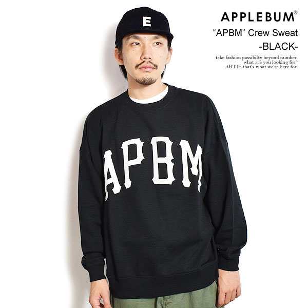 APPLEBUM アップルバム “APBM” Crew Sweat -BLACK- メンズ スウェット トレーナー ヘビーオンス atftps