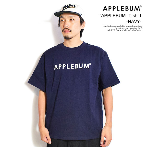 APPLEBUM アップルバム “APPLEBUM” T-shirt 12oz -NAVY- メンズ Tシャツ 半袖 ヘビーオンス 送料無料 ストリート atftps