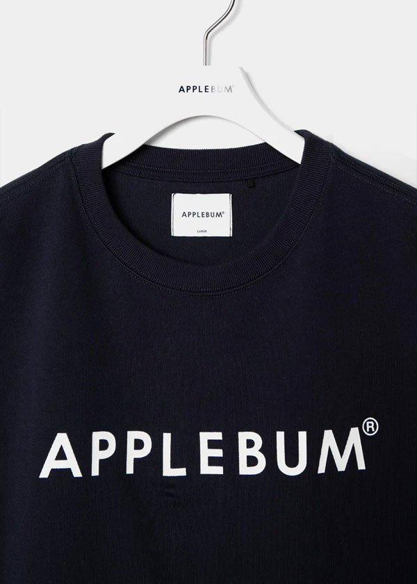 APPLEBUM アップルバム “APPLEBUM” T-shirt 12oz -NAVY- メンズ Tシャツ 半袖 ヘビーオンス 送料無料 ストリート atftps