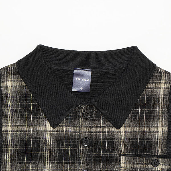 30％OFF SALE セール APPLEBUM アップルバム Knit Polo Shirt -BLACK- メンズ シャツ ポロシャツ ニットシャツ ニットポロ atftps