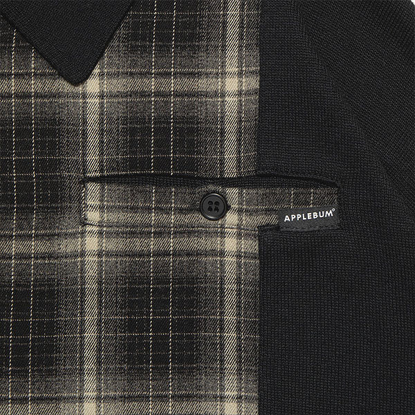 30％OFF SALE セール APPLEBUM アップルバム Knit Polo Shirt -BLACK- メンズ シャツ ポロシャツ ニットシャツ ニットポロ atftps