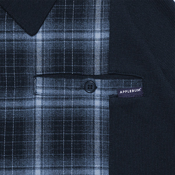 30％OFF SALE セール APPLEBUM アップルバム Knit Polo Shirt -NAVY- メンズ シャツ ポロシャツ ニットシャツ ニットポロ atftps