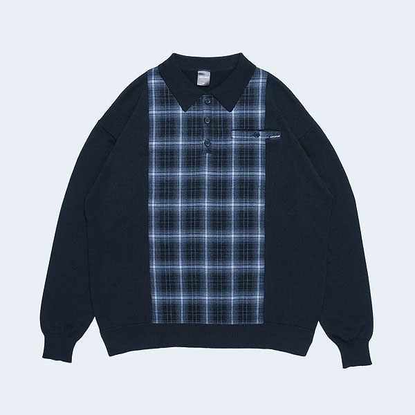 30％OFF SALE セール APPLEBUM アップルバム Knit Polo Shirt -NAVY- メンズ シャツ ポロシャツ ニットシャツ ニットポロ atftps