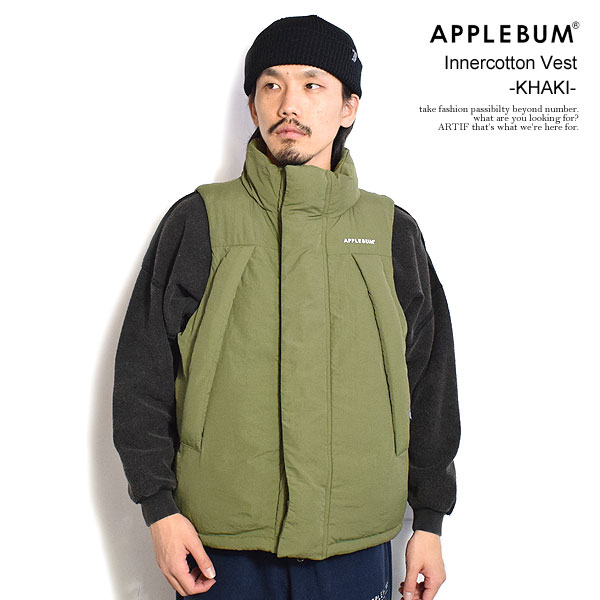 APPLEBUM アップルバム Innercotton Vest -KHAKI- メンズ ベスト 中綿ベスト スタンドカラー atfjkt