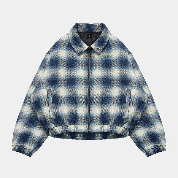 30％OFF SALE セール APPLEBUM アップルバム Ombre Check Jacket -NAVY/WHITE- メンズ ジャケット 中綿ジャケット atfjkt