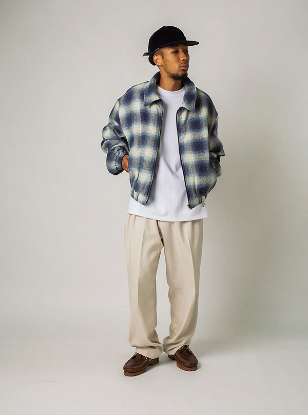 30％OFF SALE セール APPLEBUM アップルバム Ombre Check Jacket -NAVY/WHITE- メンズ ジャケット 中綿ジャケット atfjkt