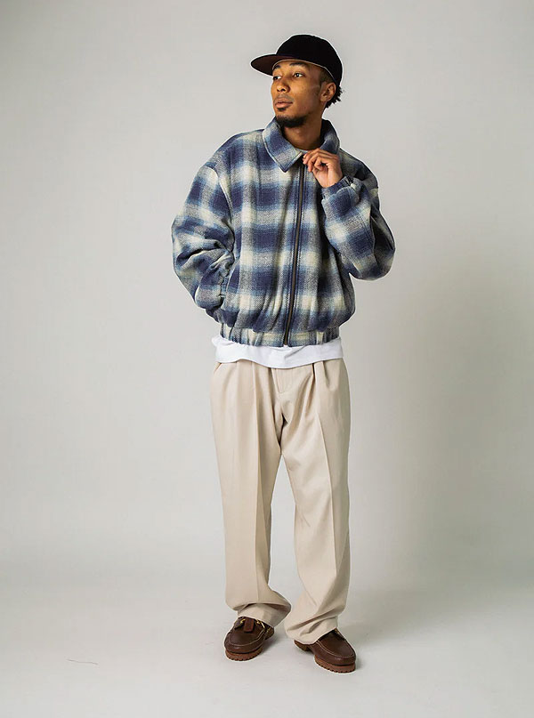 30％OFF SALE セール APPLEBUM アップルバム Ombre Check Jacket -NAVY/WHITE- メンズ ジャケット 中綿ジャケット atfjkt