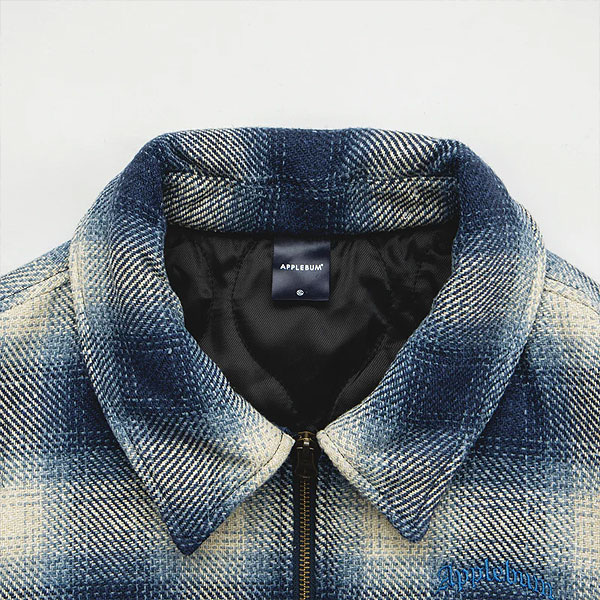 30％OFF SALE セール APPLEBUM アップルバム Ombre Check Jacket -NAVY/WHITE- メンズ ジャケット 中綿ジャケット atfjkt