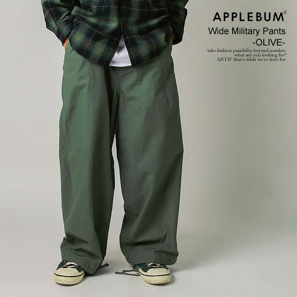 30％OFF SALE セール APPLEBUM アップルバム Wide Military Pants -OLIVE- パンツ ミリタリーパンツ ワイドシルエット atfpts