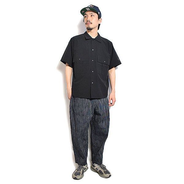 APPLEBUM アップルバム Phisical Training S/S Shirt -BLACK- メンズ シャツ 半袖 ミリタリーシャツ ナイロンシャツ 送料無料 atftps