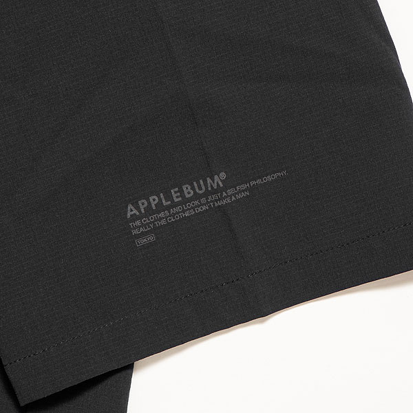 APPLEBUM アップルバム Phisical Training S/S Shirt -BLACK- メンズ シャツ 半袖 ミリタリーシャツ ナイロンシャツ 送料無料 atftps