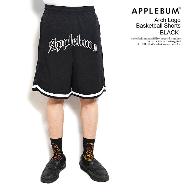 APPLEBUM アップルバム Arch Logo Basketball Shorts -BLACK- メンズ パンツ ショートパンツ ショーツ バスパン 送料無料 atfpts