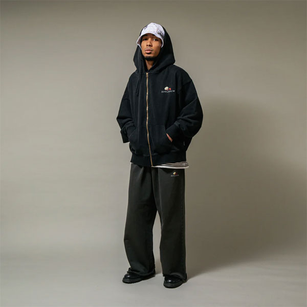 APPLEBUM アップルバム Pigment Sweat Pants -GRAY- メンズ パンツ スウェットパンツ ピグメント加工 ワイドストレート atfpts