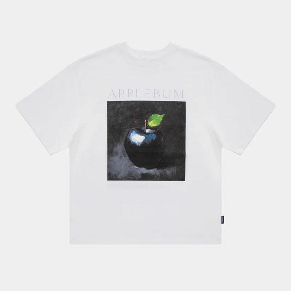 APPLEBUM アップルバム "BLACK APPLE" T-SHIRT 12oz -WHITE- メンズ Tシャツ 半袖 ヘビーオンス 送料無料 ストリート atftps