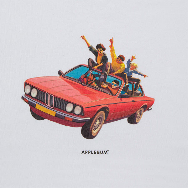 APPLEBUM アップルバム "Bassline Cruisers" T-SHIRT 12oz -WHITE- メンズ Tシャツ 半袖 ヘビーオンス 送料無料 atftps