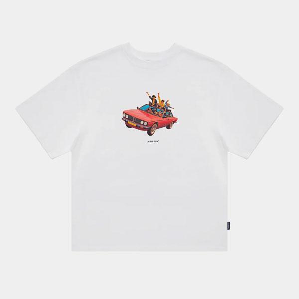 APPLEBUM アップルバム "Bassline Cruisers" T-SHIRT 12oz -WHITE- メンズ Tシャツ 半袖 ヘビーオンス 送料無料 atftps