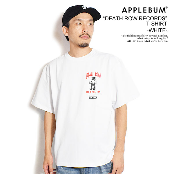 APPLEBUM アップルバム “DEATH ROW RECORDS” T-shirt 12oz -WHITE- Tシャツ 半袖 ヘビーオンス Death Row Records atftps