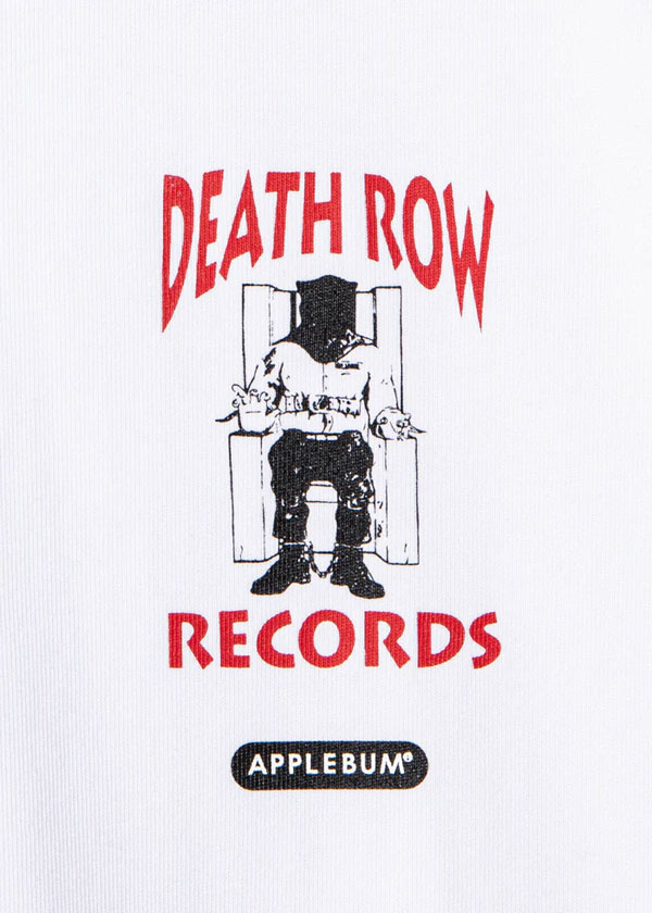 APPLEBUM アップルバム “DEATH ROW RECORDS” T-shirt 12oz -WHITE- Tシャツ 半袖 ヘビーオンス Death Row Records atftps
