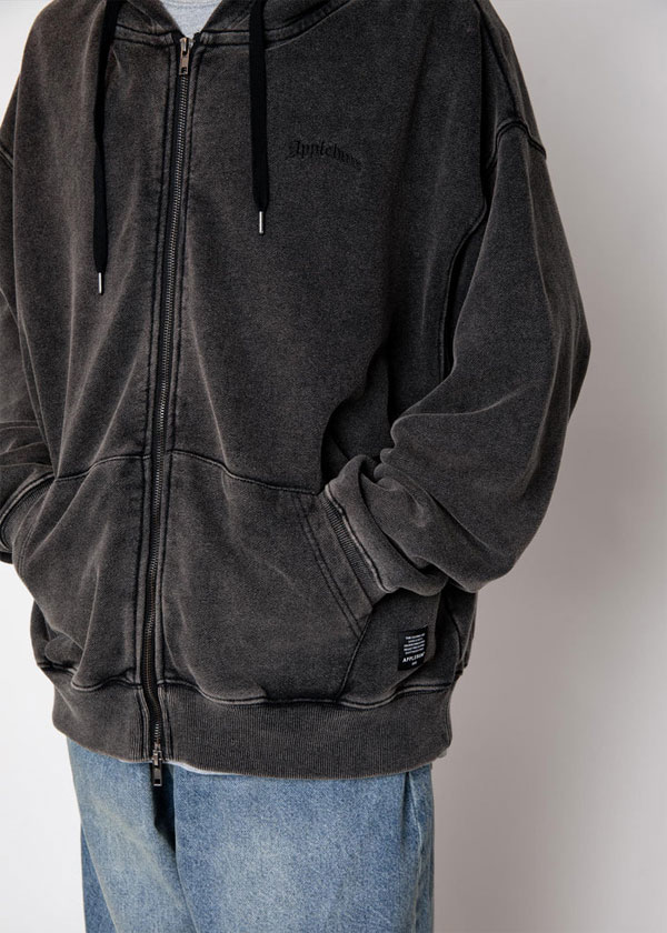 APPLEBUM アップルバム Vintage Z/U Sweat Parka メンズ パーカー ジップアップパーカー スウェット ピグメント加工 atftps_2