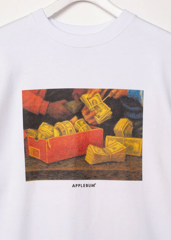 APPLEBUM アップルバム “N.S.B.” T-shirt 12oz -WHITE- メンズ Tシャツ 半袖 ヘビーオンス 送料無料 ストリート atftps