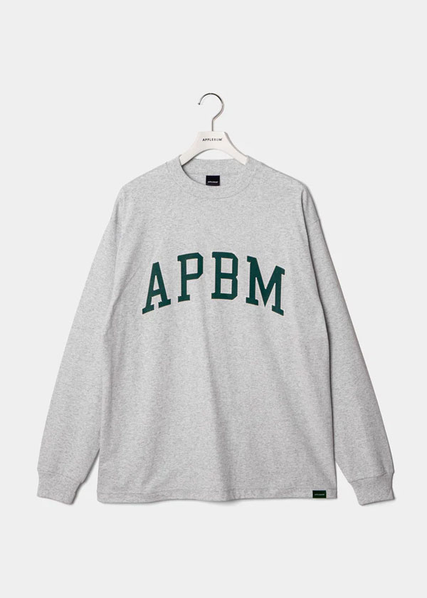 APPLEBUM アップルバム “APBM” L/S T-shirt -ASH- メンズ Tシャツ 長袖 ロンT ドロップショルダー 送料無料 ストリート atftps