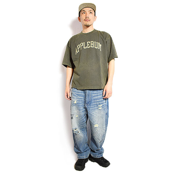 APPLEBUM アップルバム Damaged Short T-shirt メンズ Tシャツ 半袖 ダメージ加工 ショート丈 送料無料 ストリート atftps_2