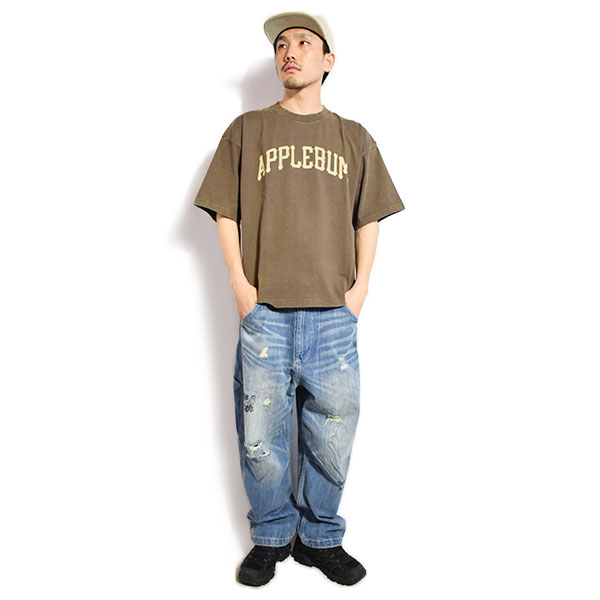 APPLEBUM アップルバム Damaged Short T-shirt メンズ Tシャツ 半袖 ダメージ加工 ショート丈 送料無料 ストリート atftps_4