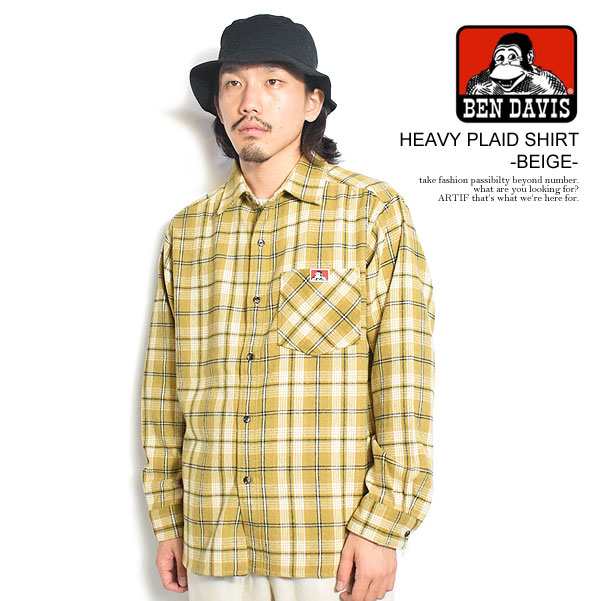 BEN DAVIS ベンデイビス HEAVY PLAID SHIRT -BEIGE- メンズ シャツ