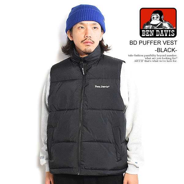 BEN DAVIS ベンデイビス BD PUFFER VEST -BLACK- メンズ ベスト 中綿