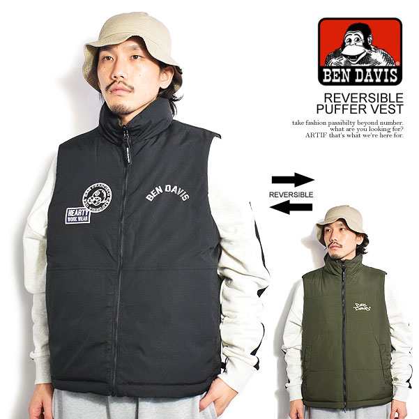 30％OFF SALE セール BEN DAVIS ベンデイビス REVERSIBLE PUFFER VEST メンズ ベスト 中綿ベスト atfjkt