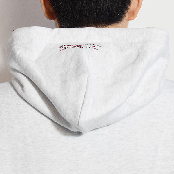 BEN DAVIS ベンデイビス MID WEIGHT SWEAT HOODIE -ASH- メンズ パーカー プルオーバーパーカー 裏毛 ストリート atftps