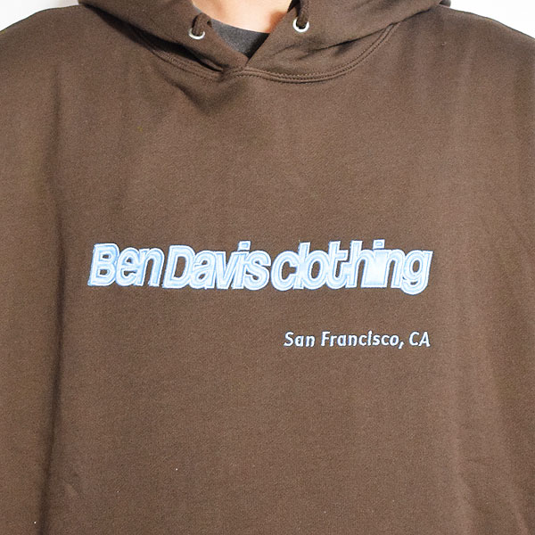 BEN DAVIS ベンデイビス MID WEIGHT SWEAT HOODIE -BROWN- メンズ パーカー プルオーバーパーカー 裏毛 ストリート atftps