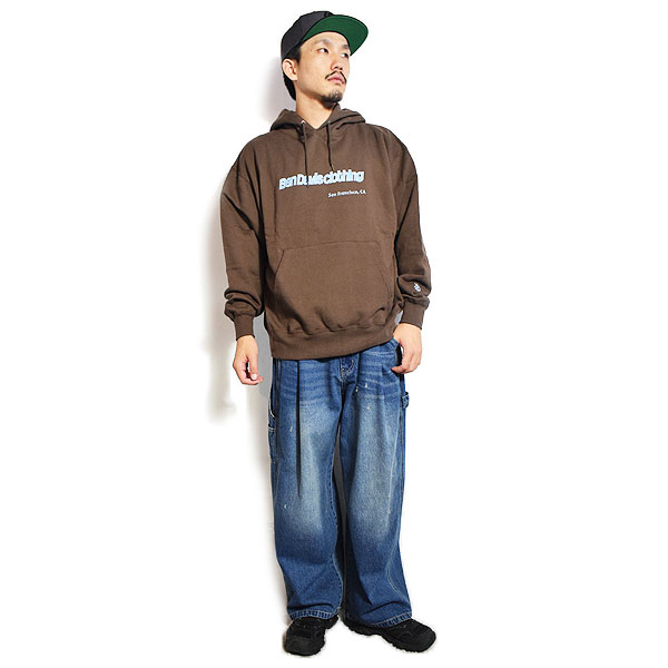 BEN DAVIS ベンデイビス MID WEIGHT SWEAT HOODIE -BROWN- メンズ パーカー プルオーバーパーカー 裏毛 ストリート atftps