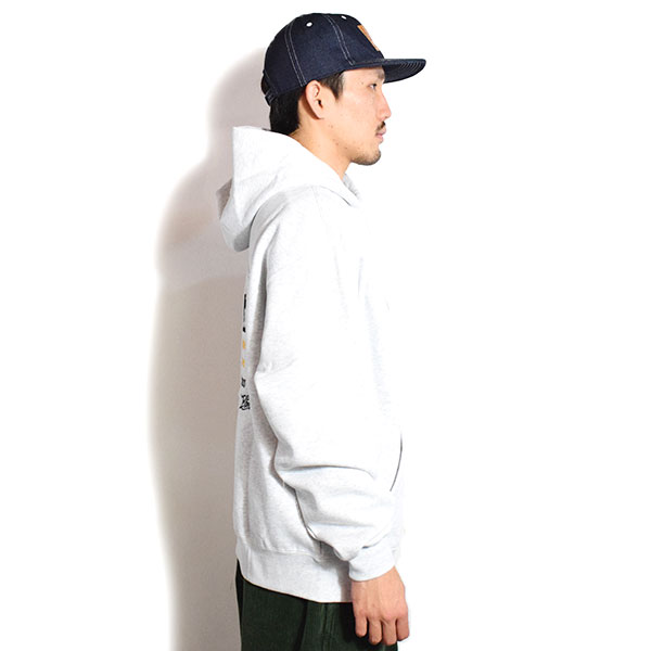 BEN DAVIS ベンデイビス BD LABEL EMB HOODIE -ASH- メンズ パーカー プルオーバー スウェット 裏起毛 ヘビーウェイト atftps