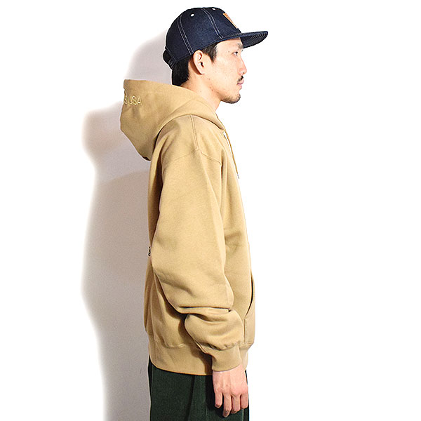 BEN DAVIS ベンデイビス BD LABEL EMB HOODIE -L.BROWN- パーカー プルオーバー スウェット 裏起毛 ヘビーウェイト atftps