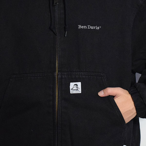 BEN DAVIS ベンデイビス WORKERS PARKA -BLACK- メンズ ジャケット ワークジャケット フードジャケット ジップパーカー atfjkt