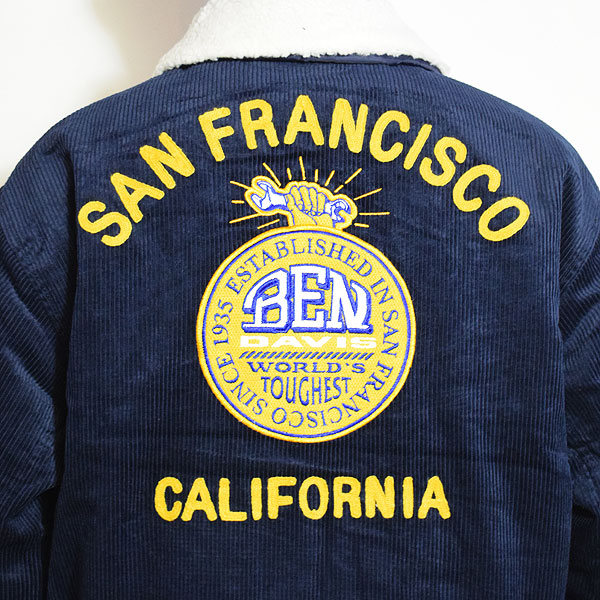 BEN DAVIS ベンデイビス REMOVAL BOA COLLAR CORD JACKET -NAVY- メンズ ジャケット コーデュロイ 襟ボア 送料無料 atfjkt
