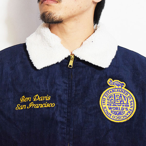 BEN DAVIS ベンデイビス REMOVAL BOA COLLAR CORD JACKET -NAVY- メンズ ジャケット コーデュロイ 襟ボア 送料無料 atfjkt
