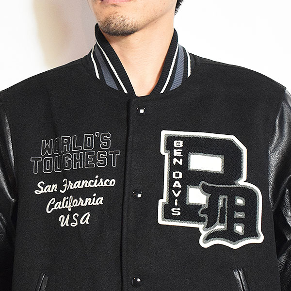 BEN DAVIS ベンデイビス BD STADIUM JACKET -80A- メンズ ジャケット スタジャン アワードジャケット フェイクメルトン atfjkt