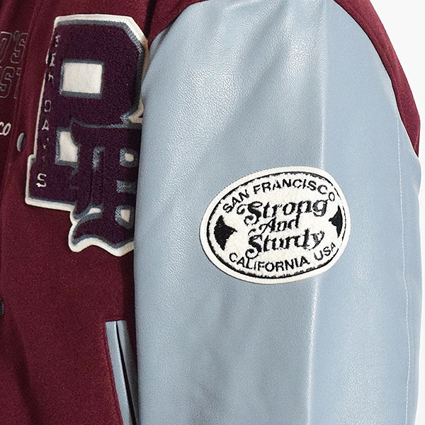 BEN DAVIS ベンデイビス BD STADIUM JACKET -WINE- メンズ ジャケット スタジャン アワードジャケット フェイクメルトン atfjkt