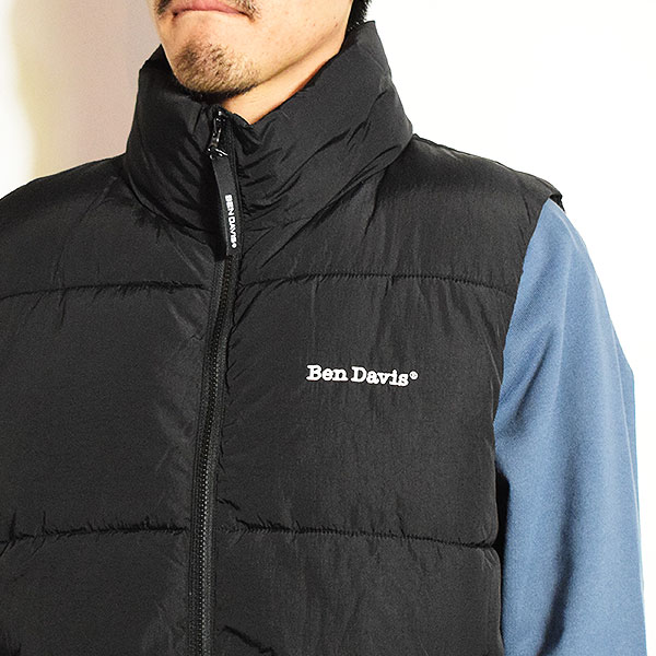 BEN DAVIS ベンデイビス BD PUFFER VEST -BLACK- メンズ ベスト スタンドカラー 中綿ベスト 送料無料 ストリート atfjkt
