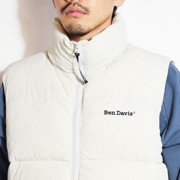 BEN DAVIS ベンデイビス BD PUFFER VEST -IVORY- メンズ ベスト スタンドカラー 中綿ベスト 送料無料 ストリート atfjkt