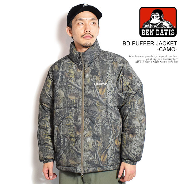 BEN DAVIS ベンデイビス BD PUFFER JACKET -CAMO- メンズ ジャケット スタンドカラー 中綿ジャケット 送料無料 atfjkt