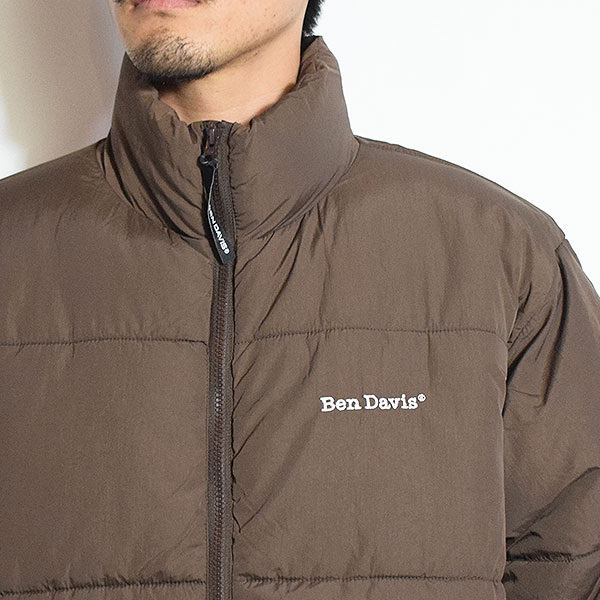 BEN DAVIS ベンデイビス BD PUFFER JACKET -BROWN- メンズ ジャケット スタンドカラー 中綿ジャケット 送料無料 atfjkt