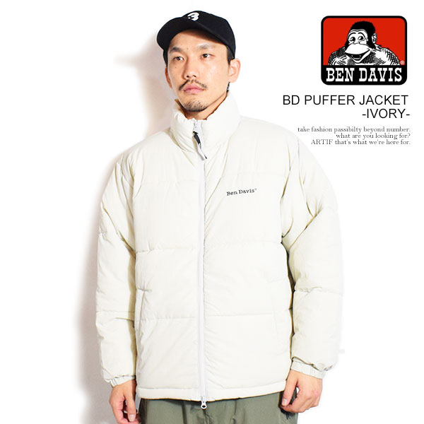 BEN DAVIS ベンデイビス BD PUFFER JACKET -IVORY- メンズ ジャケット スタンドカラー 中綿ジャケット 送料無料 atfjkt