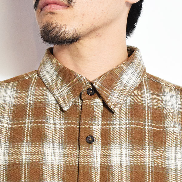 BEN DAVIS ベンデイビス HEAVY PLAID SHIRT -BROWN- メンズ シャツ 長袖 チェックシャツ ネルシャツ シャツジャケット atftps
