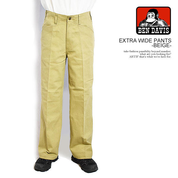 BEN DAVIS ベンデイビス EXTRA WIDE PANTS -BEIGE- パンツ ワークパンツ カツラギ ワイドパンツ 送料無料 ストリート atfpts